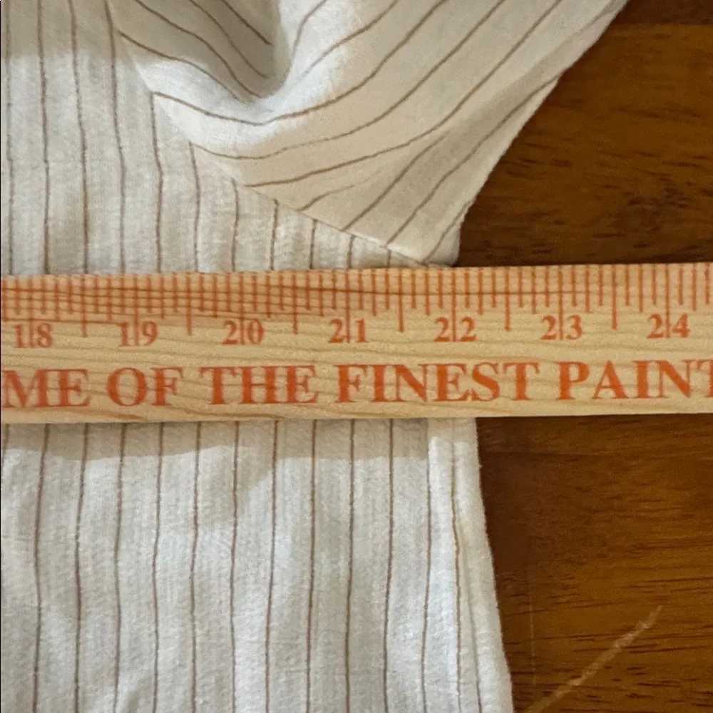 Eileen Fisher Beige and White Striped Shirt never worn size Medium - Picture 7 of 9